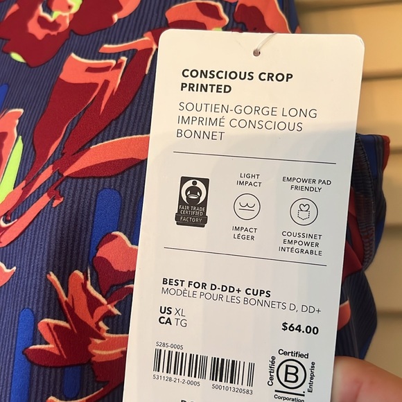 Athleta Conscious Crop Sports Bra, Size XL NWT - Picture 4 of 10